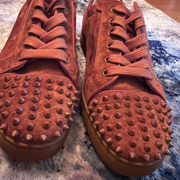 Size 13 - Christian Louboutin Louis Junior Spikes Orlato Rust